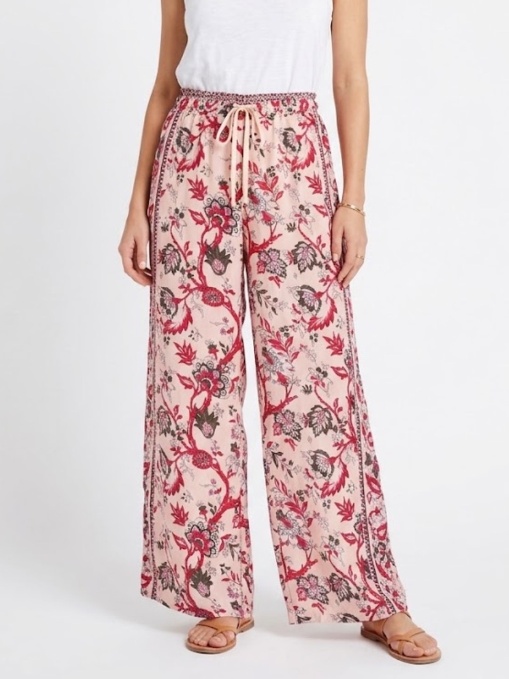 Sundance Floral Pull On Boho Pants Size XXL Beach Lounge Flowy